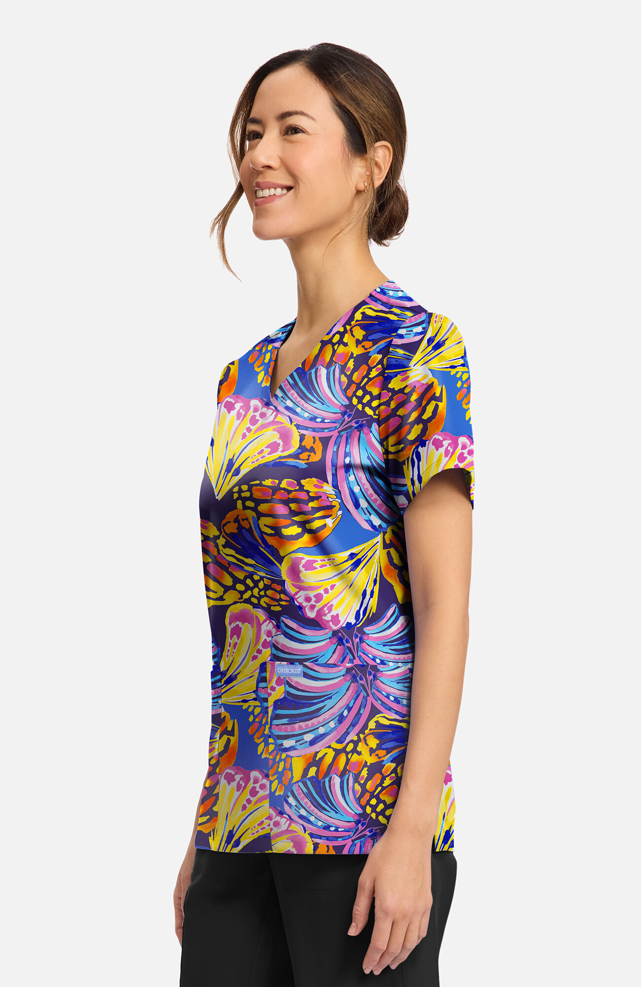 Women's Winging It Print Scrub Top, , large