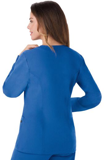 Clearance Women's Round Neck Solid Scrub Jacket