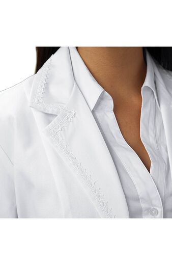 Women's ¾ Sleeve 29" Lab Coat with Lace Detail