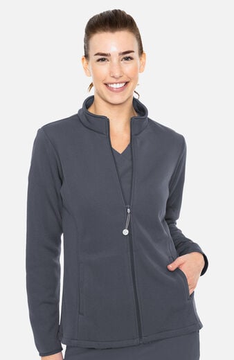 Women's Med Tech Zip Front Solid Scrub Jacket Women's Med Tech Zip Front Solid Scrub Jacket
