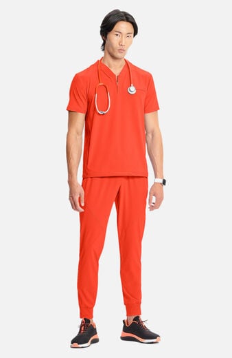 Men's Partial Zip V-Neck Scrub Top Men's Partial Zip V-Neck Scrub Top