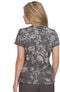 Clearance Women's Early Energy Heather Grey Botanical Burnout Print Scrub Top, , large