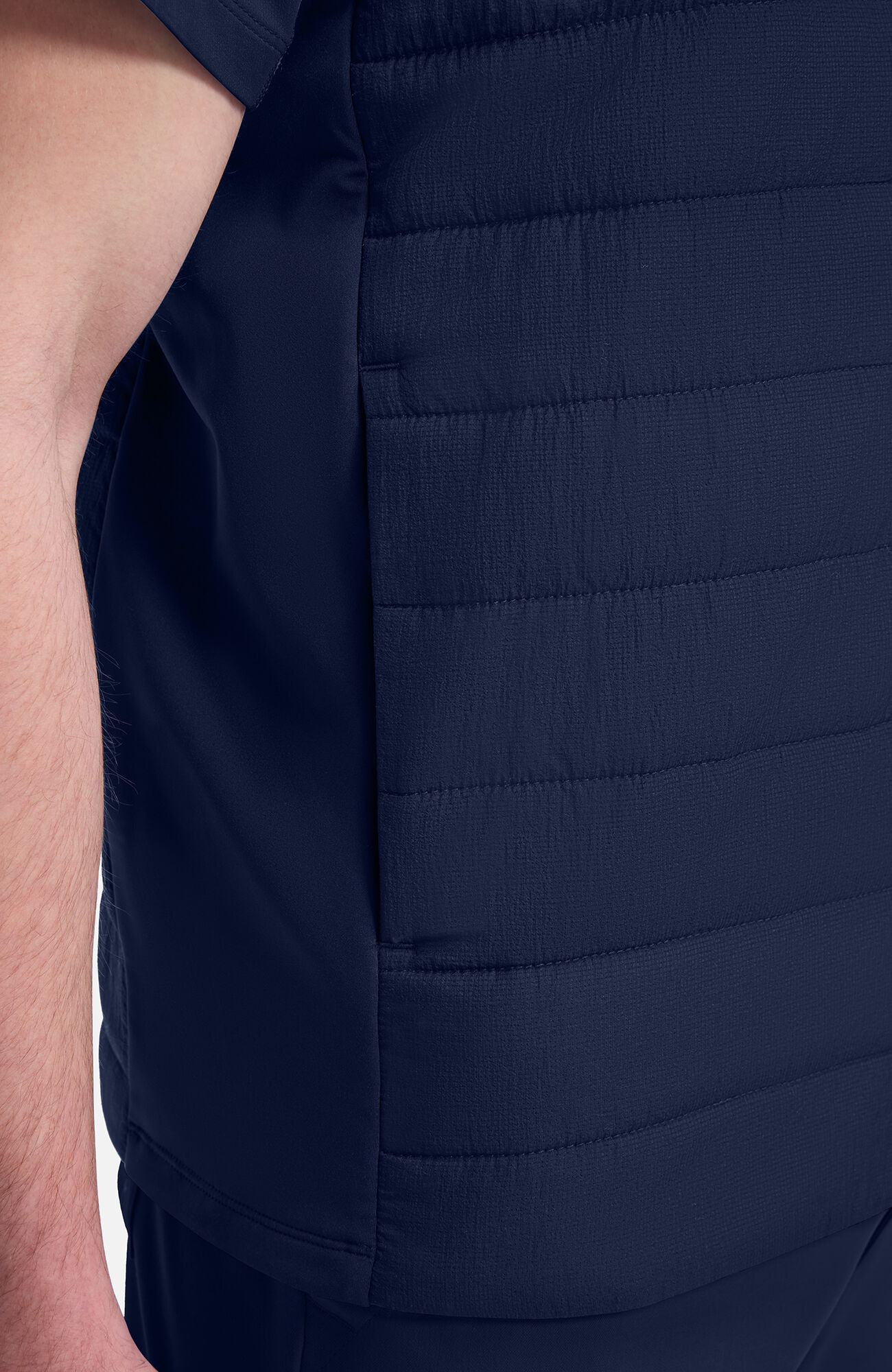 Men's Zip Front Quilted 4-Pocket Scrub Vest, , large