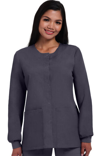 Women's Solid Scrub Jacket with Tablet Pocket