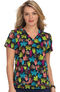 Clearance Women's Leslie Autumn Leaves Print Scrub Top, , large