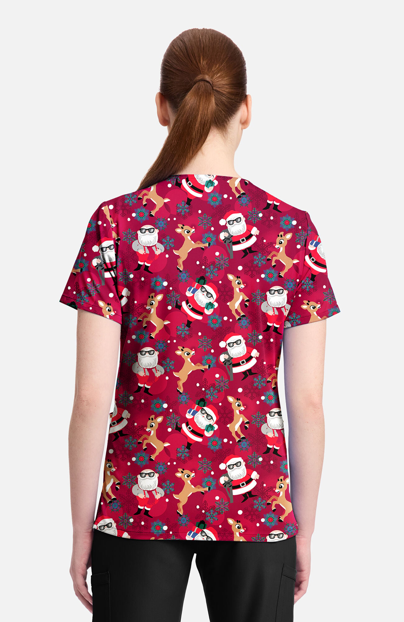 Women's Future Is Bright Print Scrub Top, , large
