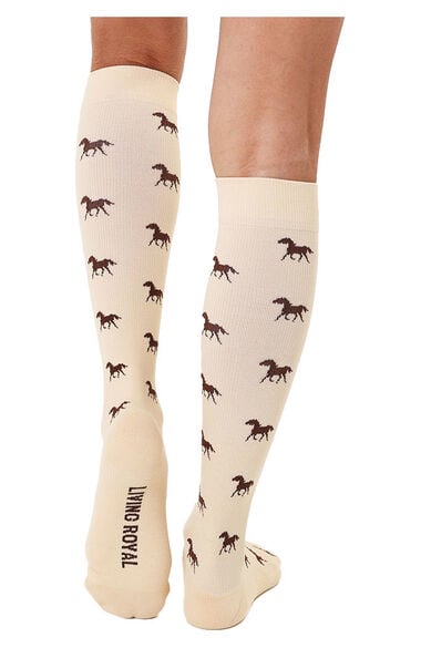 Women's 15-20 mmHg Lightweight Horse Print Compression Socks, , large