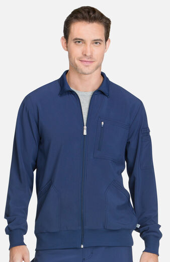 Men's Zip Front Rib Panel Scrub Jacket Men's Zip Front Rib Panel Scrub Jacket