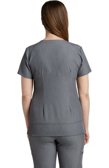 Women's Side Pocket V-Neck Solid Scrub Top, , large
