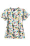 Clearance Women's Mock Wrap All Smiles Print Scrub Top, , large