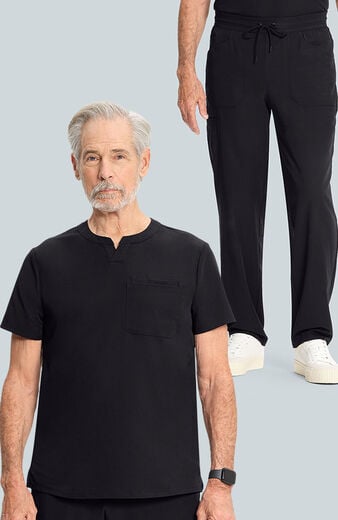 Men's Scrub Set: Cirrus Split Neck Top & Zephyr Straight Leg Pant Men's Scrub Set: Cirrus Split Neck Top & Zephyr Straight Leg Pant
