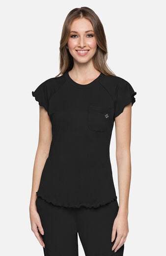 Women's Knit Lettuce-Edged Scrub Top Women's Knit Lettuce-Edged Scrub Top