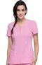 Clearance Women's Zip Up Notched Neckline Solid Scrub Top, , large