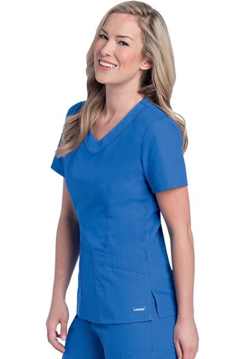 Clearance Women's Rounded V-Neck Solid Scrub Top