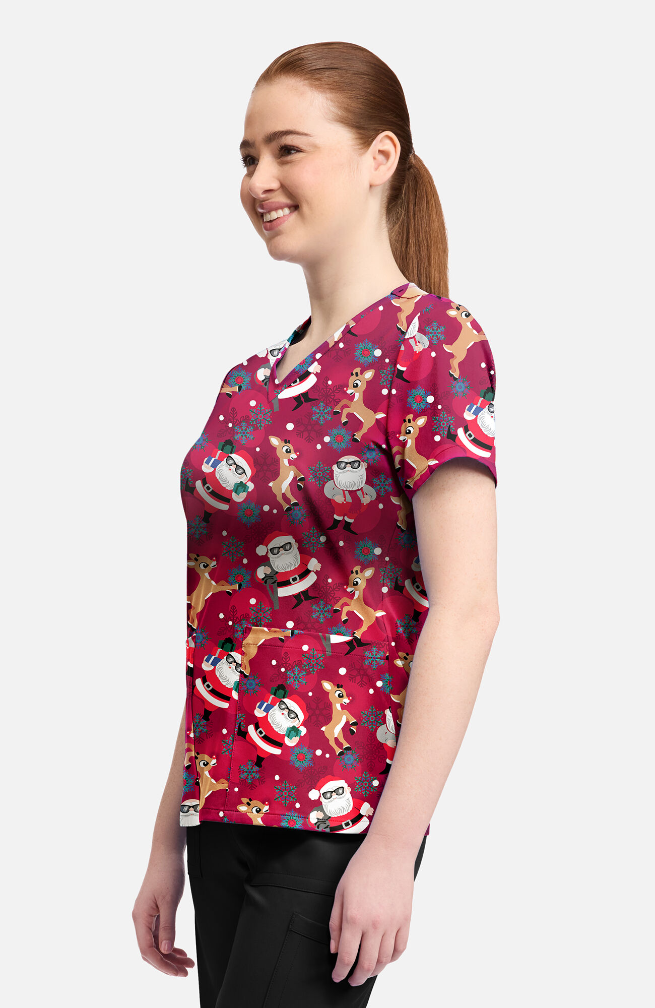 Women's Future Is Bright Print Scrub Top, , large