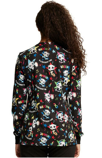Clearance Women's Different Tune Print Scrub Jacket