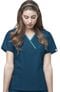 Clearance Women's Charlie Y-Neck Mock Wrap Solid Scrub Top, , large