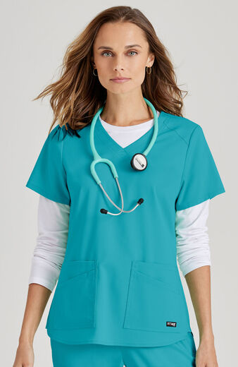 Spandex Stretch by Grey's Anatomy Women's V-Neck Solid Scrub Top, Spandex Stretch by Grey's Anatomy Women's V-Neck Solid Scrub Top