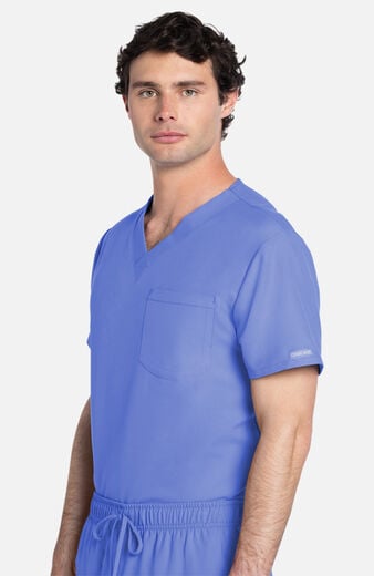 Unisex Scrub Set: Tuck-In 1-Pocket V-Neck Top & 3-Pocket Straight Leg Drawstring Pant Unisex Scrub Set: Tuck-In 1-Pocket V-Neck Top & 3-Pocket Straight Leg Drawstring Pant