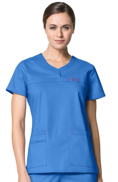 Clearance Women's Patience Curved Notch Solid Scrub Top, , large