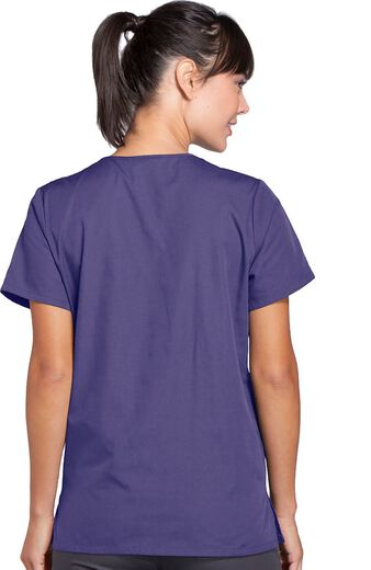 Women's Snap Front 2-Pocket Solid Scrub Top
