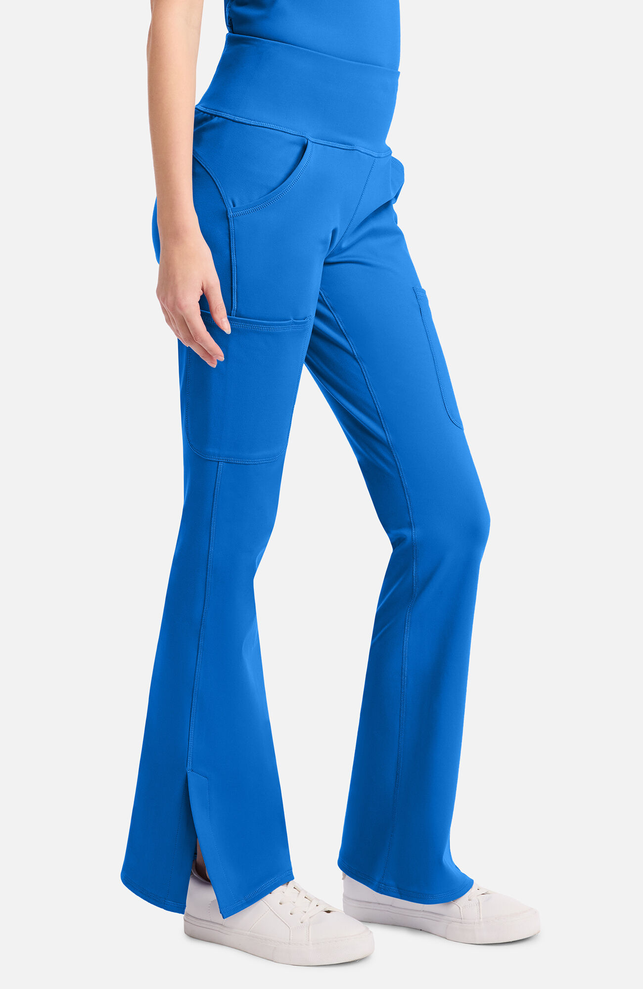 Women's Knit Flare Leg Yoga Scrub Pant, , large