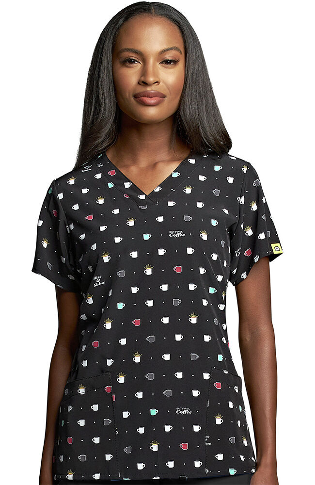 Polka dot scrub top discount