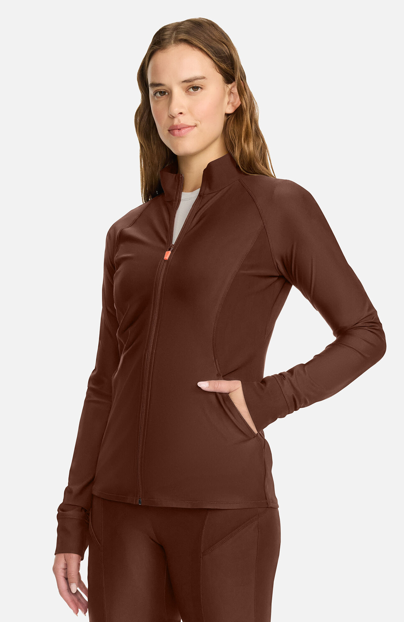 Women's Knit Warm Up Jacket, EXE Espresso Express | brown, large