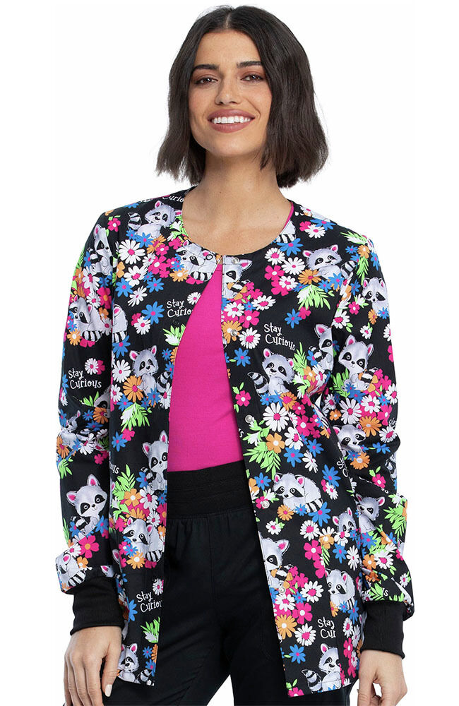 cherokee printed scrub jackets