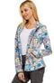 Clearance Women's Zip Front Warm-Up Plaid Print Scrub Jacket, , large
