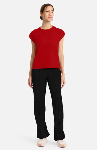 Women's Tuck-In Chest Pocket Crew Neck Scrub Top Women's Tuck-In Chest Pocket Crew Neck Scrub Top