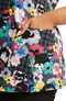 Women's V-Neck Furever Floral Print Scrub Top, , large