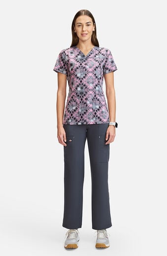 Women's Tie Dye Buds Print Scrub Top Women's Tie Dye Buds Print Scrub Top