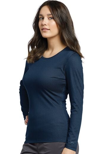 Women's Birdseye Knit Long Sleeve Solid Underscrub T-Shirt