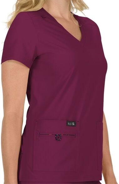 Women's Becca V-Neck Solid Scrub Top & Laurie Yoga Scrub Pant Set, , large