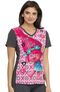 Clearance Women's Love Is In The Hair Print Scrub Top, , large