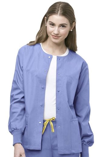 Clearance Unisex Delta Snap Front Solid Scrub Jacket