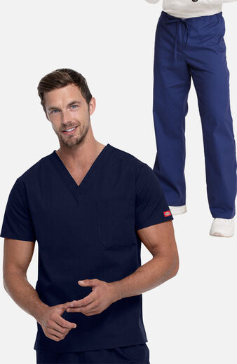 Unisex Scrub Set: V-Neck Top & Drawstring Pant Unisex Scrub Set: V-Neck Top & Drawstring Pant
