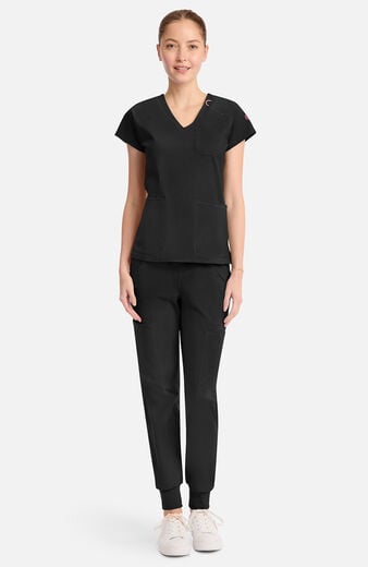 Women's Knit Raglan V-Neck Scrub Top Women's Knit Raglan V-Neck Scrub Top