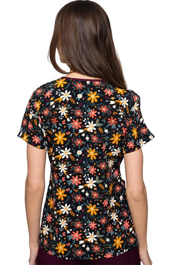 Clearance Women's Vicky Harvest Floral Print Scrub Top