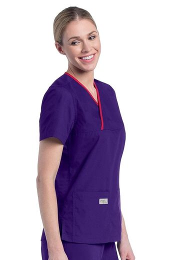 Clearance Women's 2-Pocket Crossover Solid Scrub Top