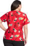 Clearance Women's Mickey Holiday Cheer Print Scrub Top, , large