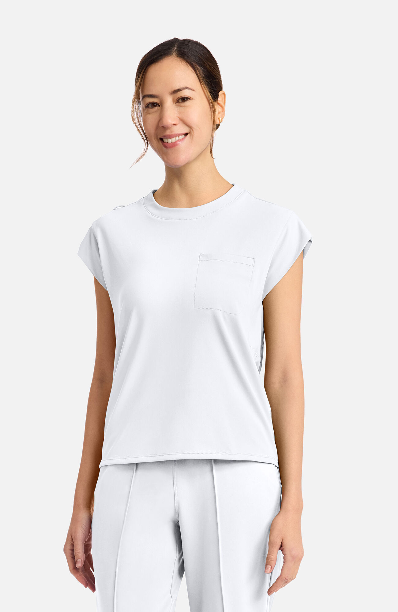 Women's Tuck-In Chest Pocket Crew Neck Scrub Top