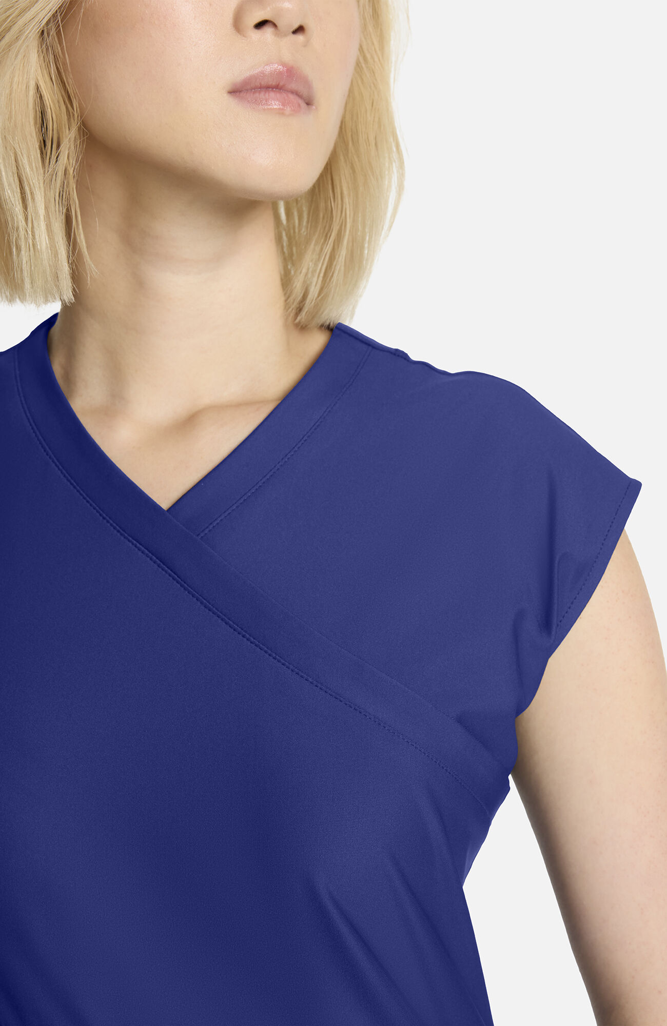 Women's Knit Dolman Wrap Scrub Top, , large