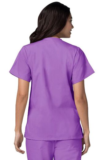 Clearance Women's Double Patch Pocket Snap Front Solid Scrub Top