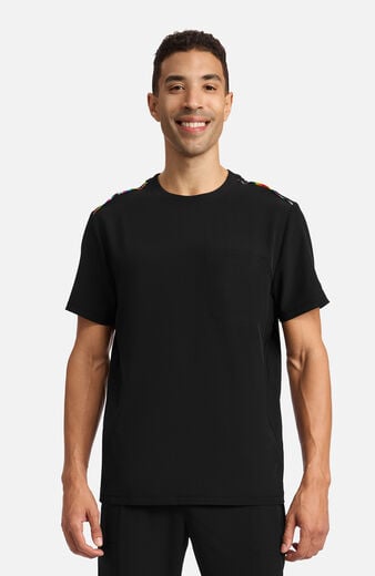 Men's Mix Media Crew Neck Scrub Top Men's Mix Media Crew Neck Scrub Top