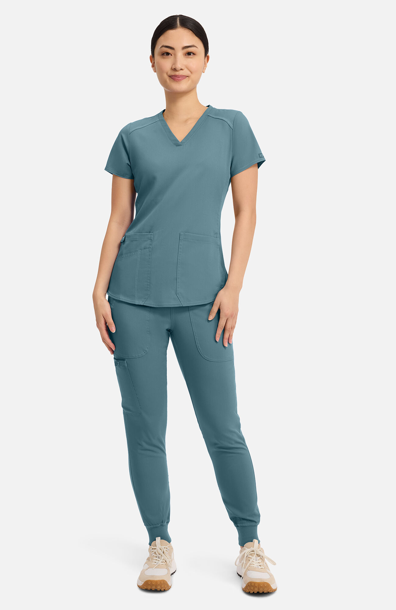 Women's Kerri V-Neck Shirttail Solid Scrub Top