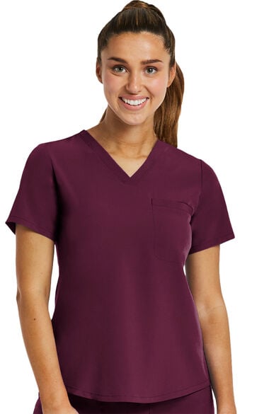 Clearance Women's Tuck In Solid Scrub Top, , large