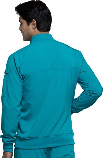 Men's Zip Front Warm-Up Solid Scrub Jacket