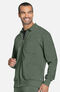 Men's Zip Front Warm-Up Solid Scrub Jacket, , large